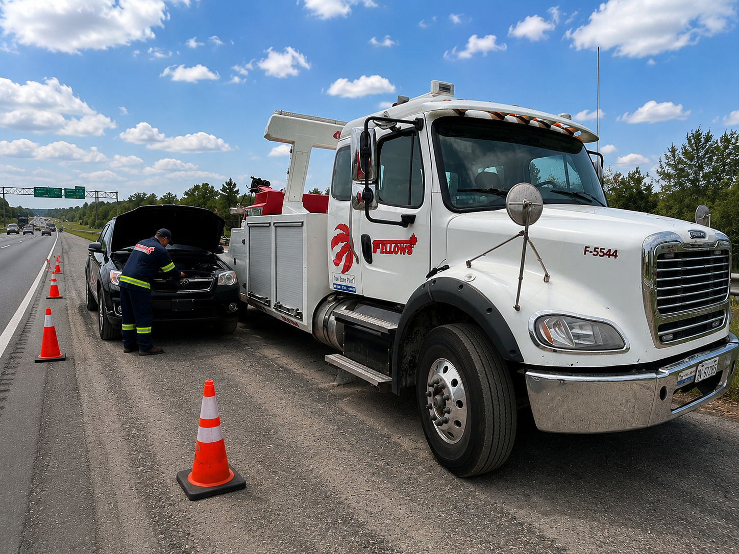 roadside help by fellows towing